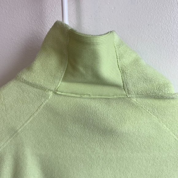 Columbia Neon Yellow Fleece Quarter Zip Long Sleeve Pullover - Picture 7 of 7